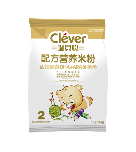 瑞貝聰活性胚芽DHA+ARA金槍魚營(yíng)養(yǎng)米粉2段袋裝