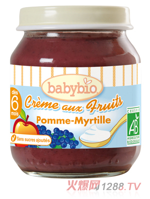 babybio水果奶油慕斯(蘋(píng)果藍(lán)莓)