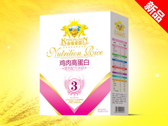 金盾愛(ài)嬰225g米粉盒裝-雞肉高蛋白