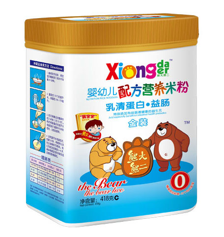 熊大熊二乳清蛋白益腸嬰幼兒營(yíng)養(yǎng)米粉