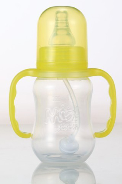 媽媽易120毫升PP全自動雙柄葫蘆奶瓶黃色