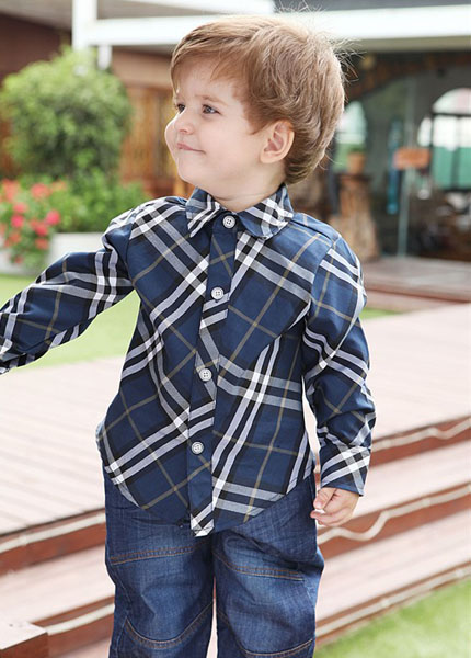 摩可拿英倫風尚男童襯衫