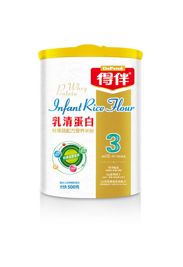 得伴乳清蛋白鮮果蔬配方營養(yǎng)米粉3段