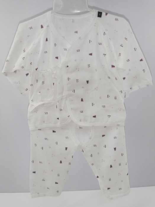 娃愛的蓓蓓紗布花紋長袖系帶內(nèi)衣