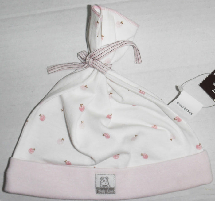 娃愛(ài)的蓓蓓粉色花紋寶寶帽