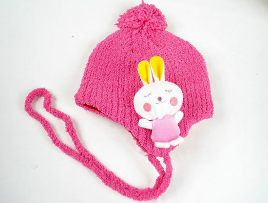 幼之戀可愛卡通護(hù)耳帽粉色