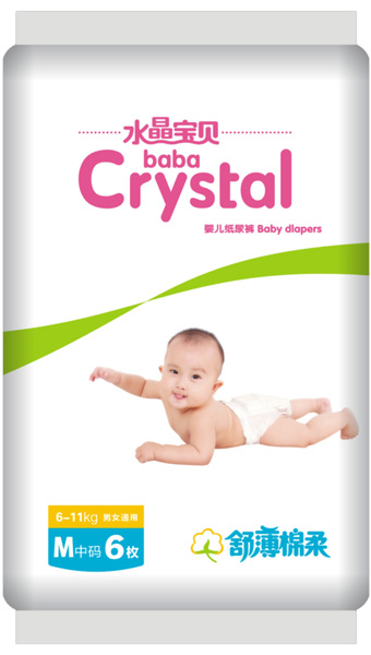 水晶寶貝舒薄棉柔嬰兒紙尿褲M6