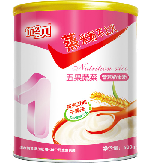 優(yōu)の寶貝五果蔬菜營(yíng)養(yǎng)奶米粉1段