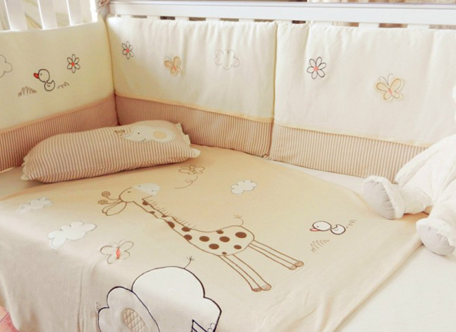 喜樂(lè)寶淺黃床品三件套