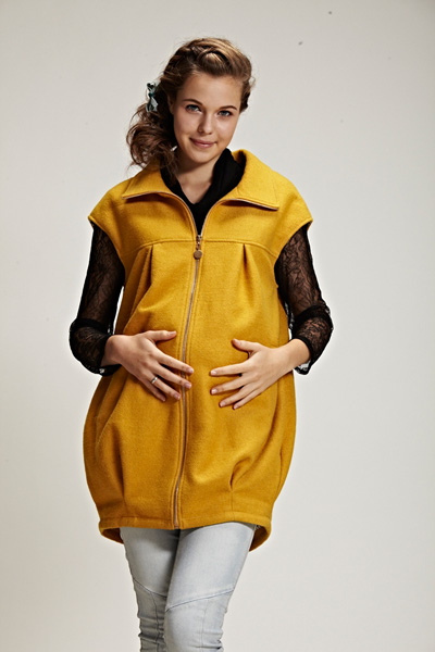 添茜黃色短袖孕婦服