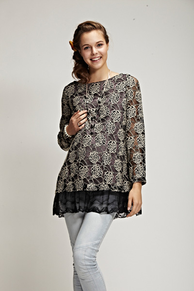 添茜蕾絲花紋孕婦服