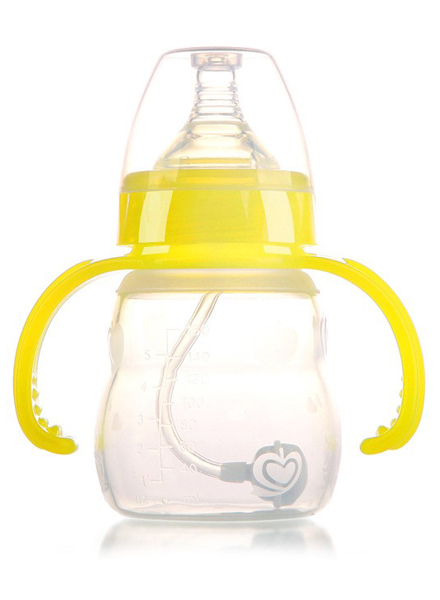 豆豆我160ml寬口帶柄硅膠奶瓶