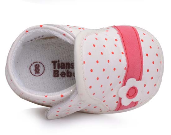 天使之嬰透氣PU幼兒步前鞋紅色