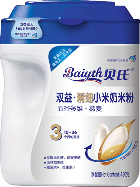 貝氏五谷多維燕麥雙益精細(xì)小米奶米粉480克