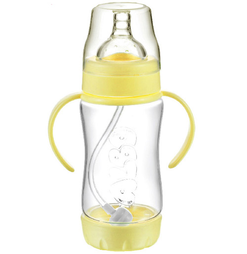 愛樂寶PP防吐自動(dòng)奶瓶240ml黃色