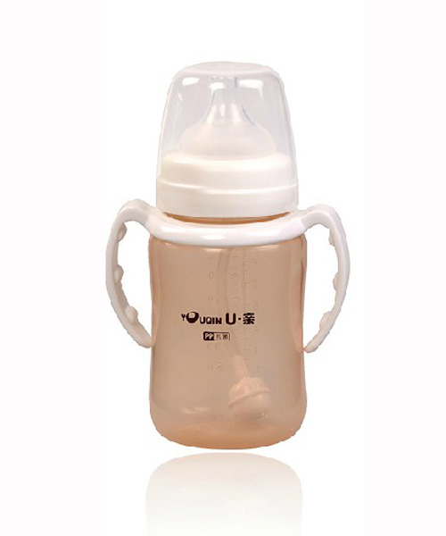 U親A369帶柄自動奶瓶240ml白色