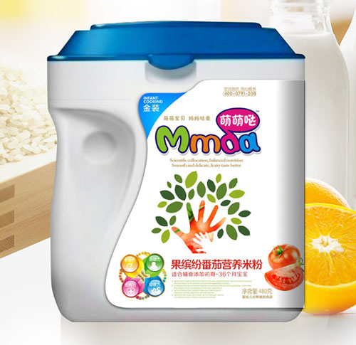 萌萌噠480克手拿桶果繽紛番茄營(yíng)養(yǎng)米粉