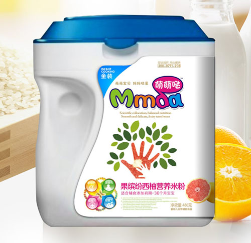 萌萌噠480克手拿桶果繽紛西柚營養(yǎng)米粉