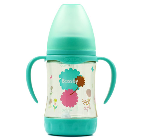 貝斯比寬口弧形PPSU防脹氣自動(dòng)奶瓶180ml綠色