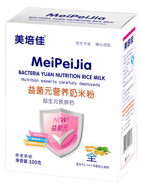美培佳益生元鐵鋅鈣益菌元營養(yǎng)奶米粉盒裝