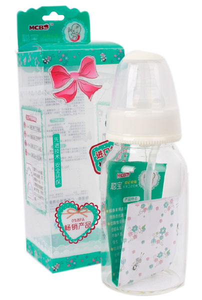 聰寶120ml標(biāo)準(zhǔn)口徑晶鉆玻璃奶瓶