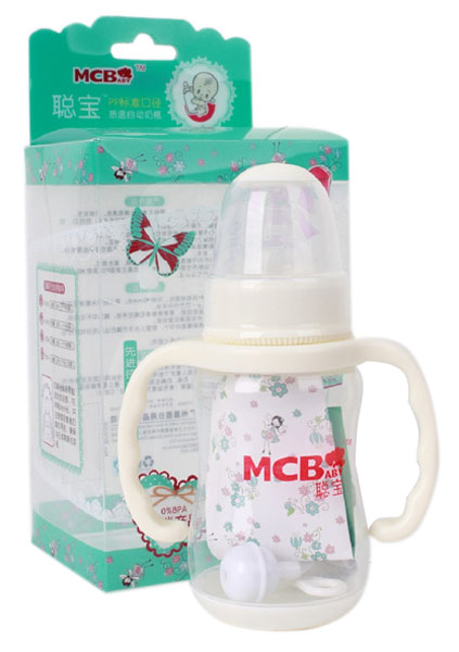 聰寶150MlPP標(biāo)準(zhǔn)口徑感溫自動奶瓶