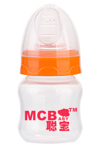 聰寶標(biāo)口弧形硅膠奶瓶
