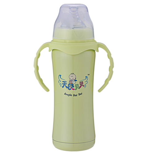 天使貝貝嬰兒不銹鋼奶瓶綠色