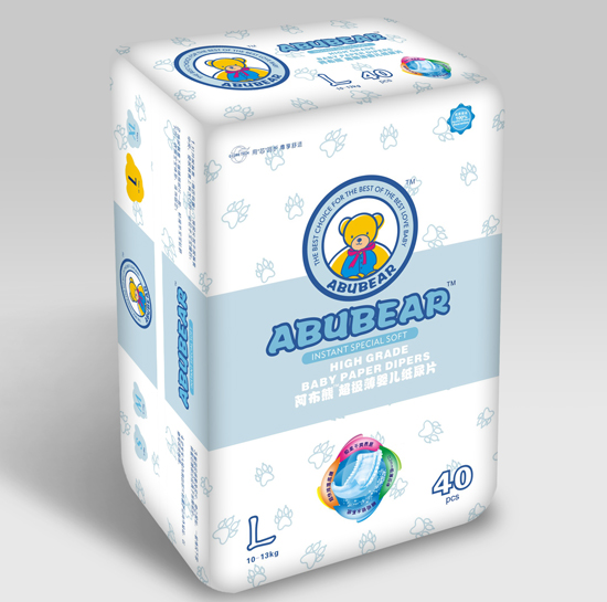 阿布熊超級(jí)薄嬰兒紙尿片L碼40片
