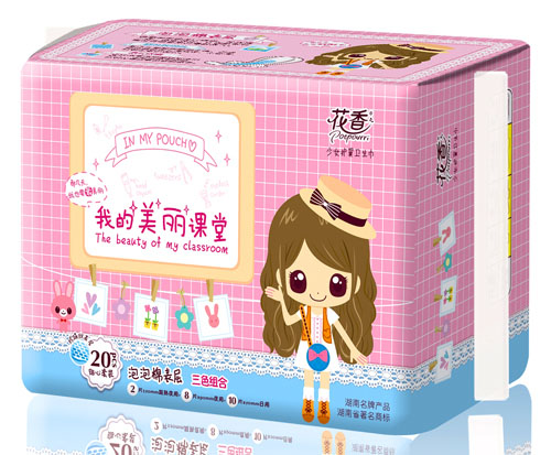 花香泡泡棉表層少女護(hù)翼衛(wèi)生巾20片