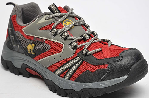 駱駝兒童登山鞋灰夾紅色