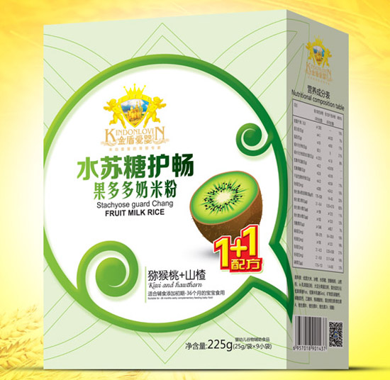 金盾愛嬰獼猴桃山楂水蘇糖水果奶米粉盒裝