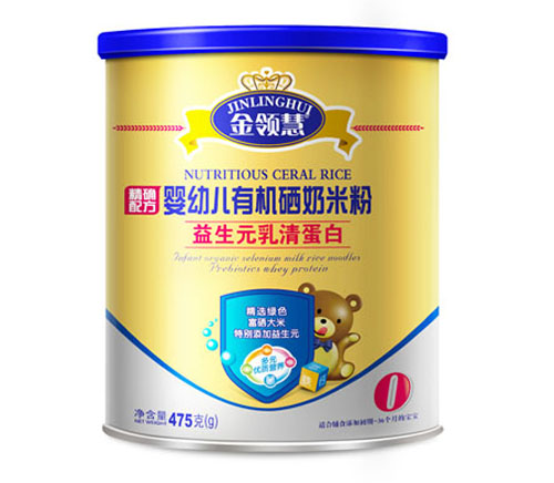 金領(lǐng)慧益生元乳清蛋白嬰幼兒有機(jī)硒米粉0段