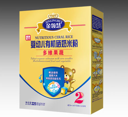 金領(lǐng)慧多維果蔬嬰幼兒有機硒米粉2段盒裝