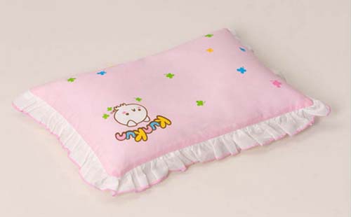 KUNKUN純棉造型嬰兒用枕頭粉紅色