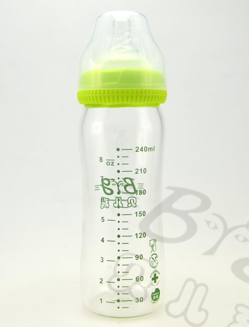 貝兒高寬口徑玻璃奶瓶240ml反面