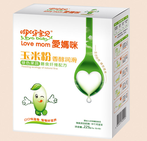 咿呀寶貝香醇潤滑綠色果蔬膳食纖維配方玉米粉盒裝