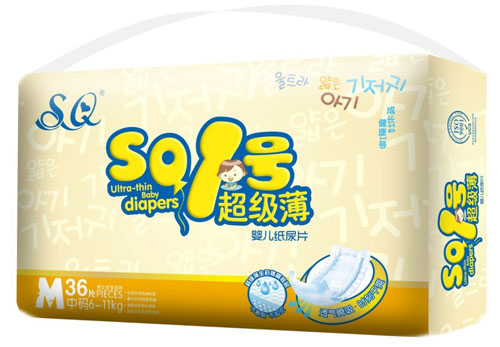 SQ1號(hào)超級(jí)薄嬰兒紙尿片M碼36片