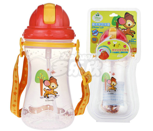 迪士尼寶寶魔術滑蓋吸管學飲水壺小鹿斑比