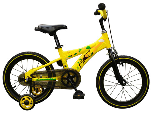 USEE優(yōu)適叢林鋁合金檸檬黃16寸兒童自行車(chē)