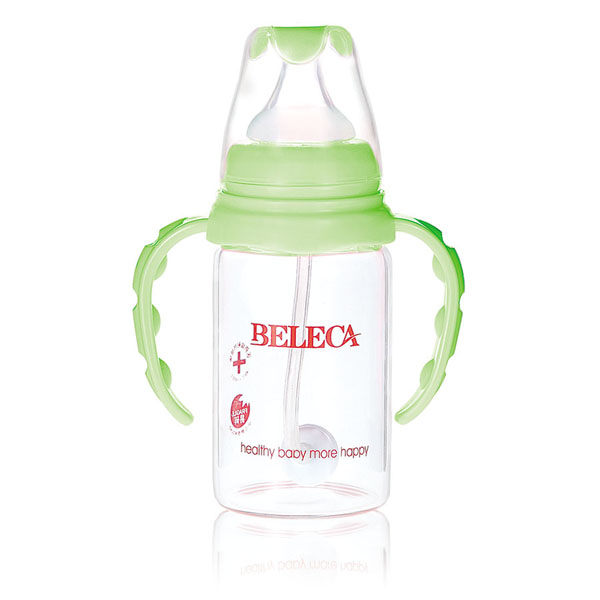 貝樂嘉綠色雙柄全自動(dòng)?jì)雰弘p層防爆奶瓶