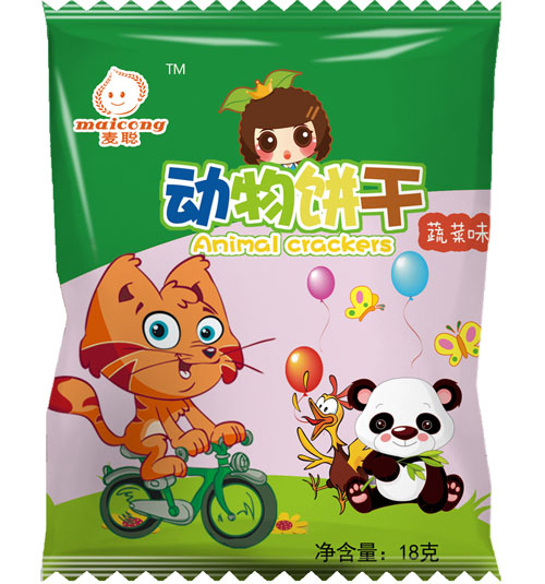 麥聰動(dòng)物餅干蔬菜味18g