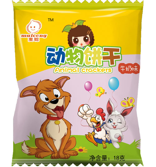 麥聰動(dòng)物餅干牛奶味18g