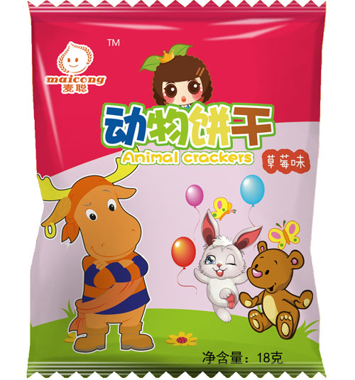 麥聰動物餅干草莓味18g