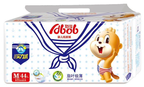 阿葆扇葉極薄嬰兒紙尿褲M44片