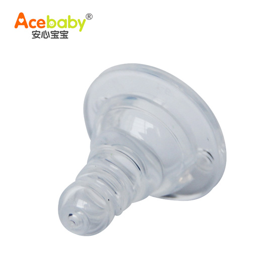 安心寶寶標(biāo)口液體硅膠奶嘴圓孔L側(cè)面