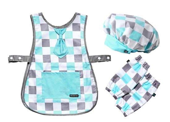 Potdemiel藍(lán)色方格圍裙