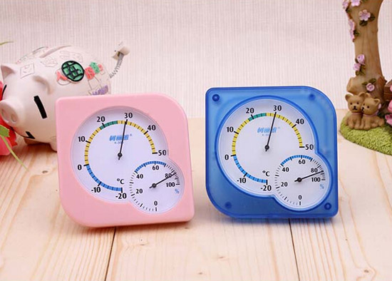 柯麗雅兩用室內溫濕度計鐘表式