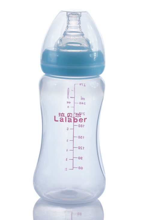 拉貝爾9安士寬口徑PP奶瓶-藍色奶環(huán)