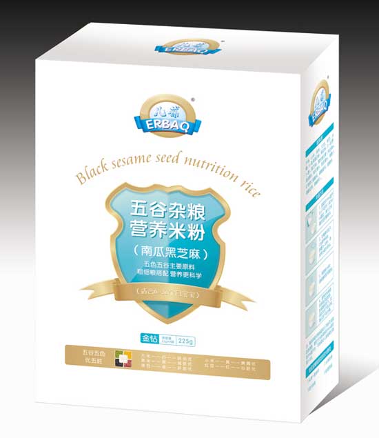 兒葆南瓜黑芝麻3段五谷雜糧營養(yǎng)米粉盒裝